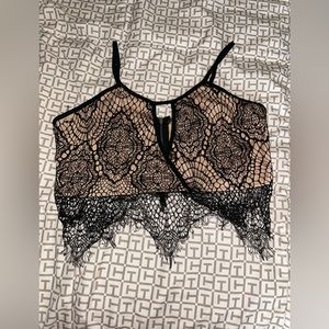 Lace cropped tank cami